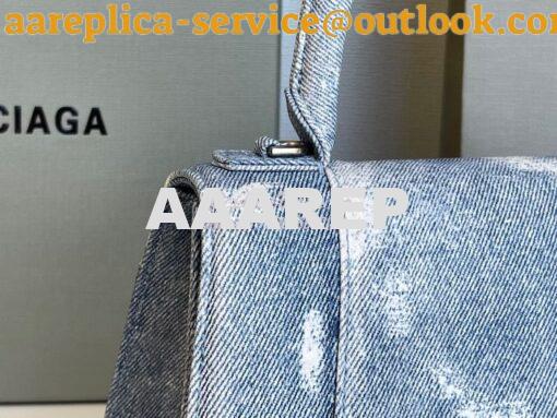 Replica Balenciaga Hourglass Top Handle Bag In Denim Printed 5935461 B 9