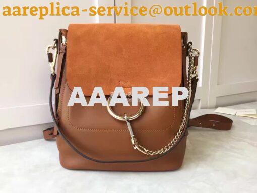 Replica Chloe Faye Backpack Tan 5