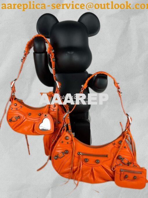 Replica Balenciaga Le Cagole XS S Shoulder Bag in Lambskin Orange 6713