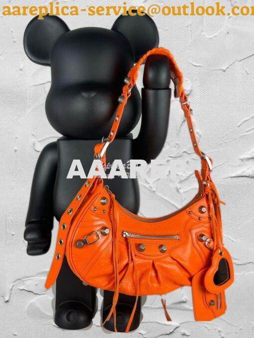 Replica Balenciaga Le Cagole XS S Shoulder Bag in Lambskin Orange 6713 2