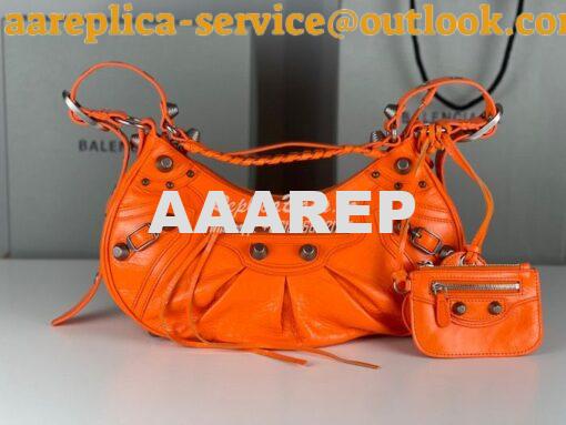 Replica Balenciaga Le Cagole XS S Shoulder Bag in Lambskin Orange 6713 4