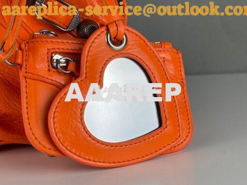 Replica Balenciaga Le Cagole XS S Shoulder Bag in Lambskin Orange 6713 14