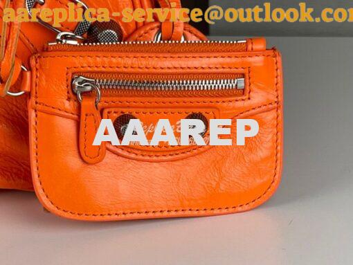 Replica Balenciaga Le Cagole XS S Shoulder Bag in Lambskin Orange 6713 15