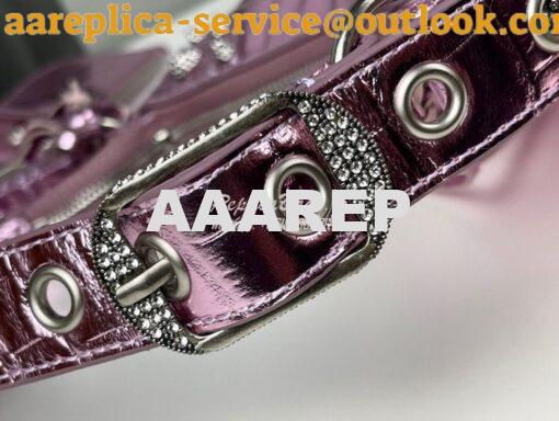 Replica Balenciaga Le Cagole XS S Shoulder Bag in Pink Metallized Croc 13