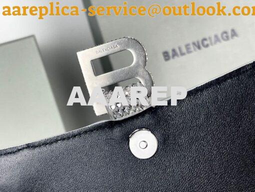 Replica Balenciaga Hourglass Top Handle Bag in Grey Suede Calfskin wit 13