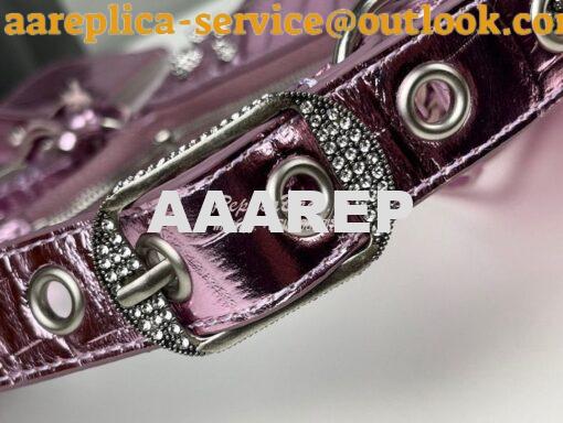 Replica Balenciaga Le Cagole XS S Shoulder Bag in Pink Metallized Croc 25