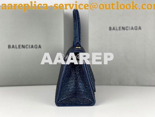 Replica Balenciaga Hourglass Top Handle Bag in Blue Suede Calfskin wit 7