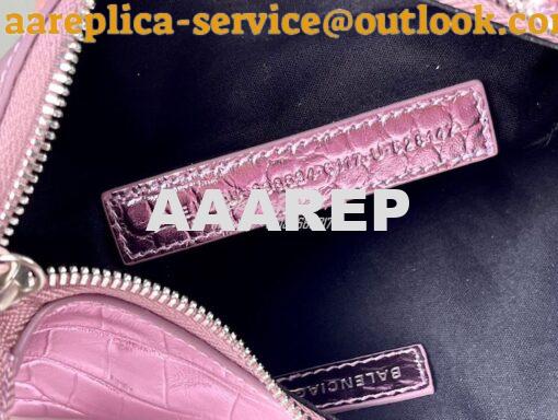 Replica Balenciaga Le Cagole XS S Shoulder Bag in Pink Metallized Croc 30