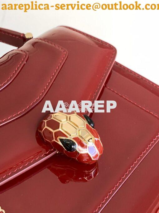 Replica Bvlgari Serpenti Forever Top Handle Shiny Brushed Leather 2932 3