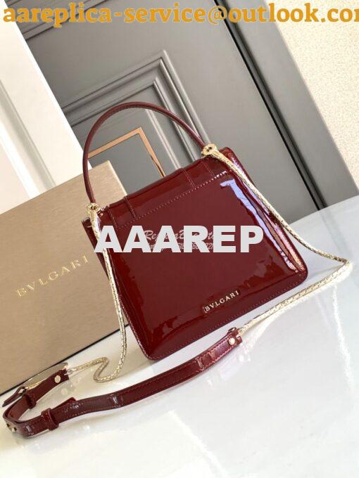 Replica Bvlgari Serpenti Forever Top Handle Shiny Brushed Leather 2932 8