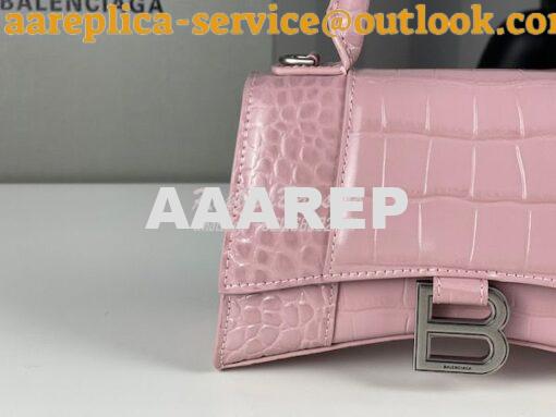 Replica Balenciaga Hourglass Top Handle Bag In Shiny Crocodile Embosse 5