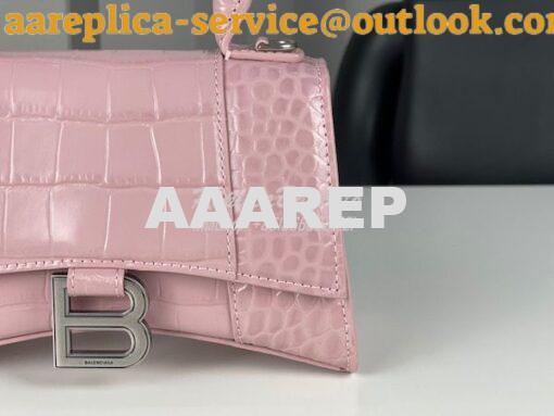 Replica Balenciaga Hourglass Top Handle Bag In Shiny Crocodile Embosse 6