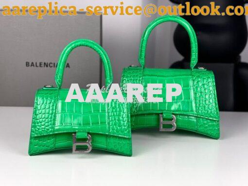 Replica Balenciaga Hourglass Top Handle Bag In Shiny Crocodile Embosse