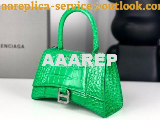 Replica Balenciaga Hourglass Top Handle Bag In Shiny Crocodile Embosse 5