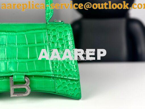 Replica Balenciaga Hourglass Top Handle Bag In Shiny Crocodile Embosse 6