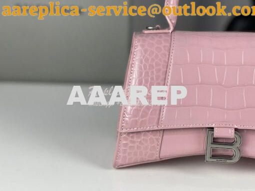 Replica Balenciaga Hourglass Top Handle Bag In Shiny Crocodile Embosse 21