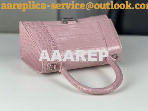 Replica Balenciaga Hourglass Top Handle Bag In Shiny Crocodile Embosse 22