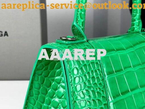 Replica Balenciaga Hourglass Top Handle Bag In Shiny Crocodile Embosse 10