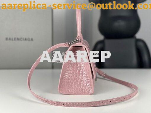 Replica Balenciaga Hourglass Top Handle Bag In Shiny Crocodile Embosse 23