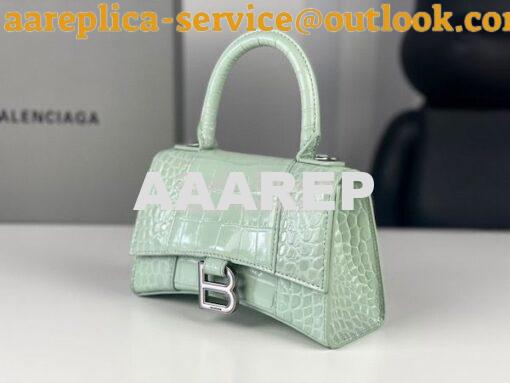 Replica Balenciaga Hourglass Top Handle Bag In Shiny Crocodile Embosse 5