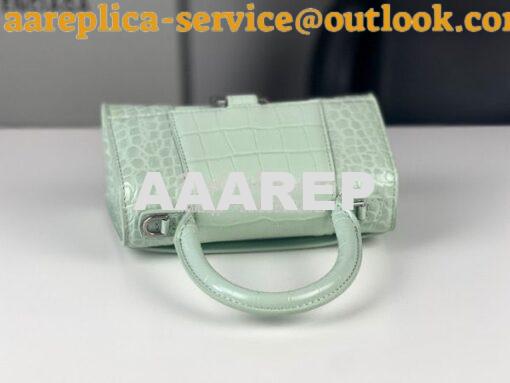 Replica Balenciaga Hourglass Top Handle Bag In Shiny Crocodile Embosse 6