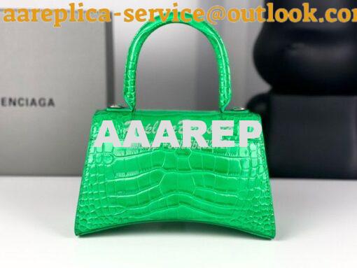 Replica Balenciaga Hourglass Top Handle Bag In Shiny Crocodile Embosse 14