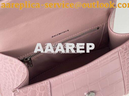 Replica Balenciaga Hourglass Top Handle Bag In Shiny Crocodile Embosse 29