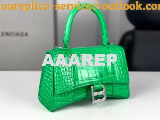 Replica Balenciaga Hourglass Top Handle Bag In Shiny Crocodile Embosse 17