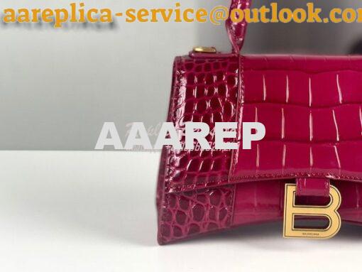 Replica Balenciaga Hourglass Top Handle Bag In Shiny Crocodile Embosse 6