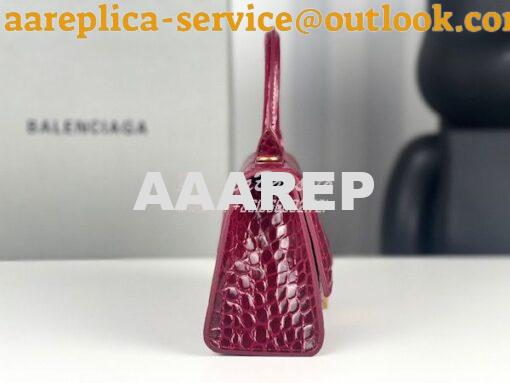 Replica Balenciaga Hourglass Top Handle Bag In Shiny Crocodile Embosse 8