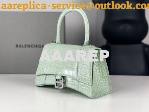 Replica Balenciaga Hourglass Top Handle Bag In Shiny Crocodile Embosse 16