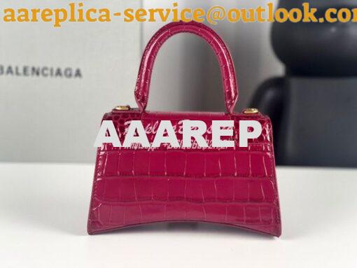 Replica Balenciaga Hourglass Top Handle Bag In Shiny Crocodile Embosse 14