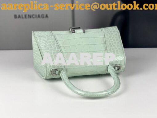 Replica Balenciaga Hourglass Top Handle Bag In Shiny Crocodile Embosse 19