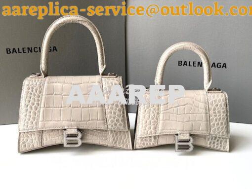 Replica Balenciaga Hourglass Top Handle Bag In Shiny Crocodile Embosse 2