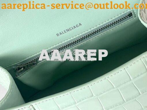 Replica Balenciaga Hourglass Top Handle Bag In Shiny Crocodile Embosse 20