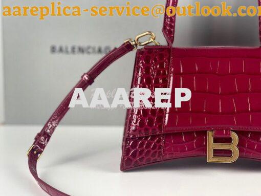 Replica Balenciaga Hourglass Top Handle Bag In Shiny Crocodile Embosse 21