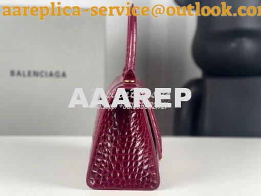 Replica Balenciaga Hourglass Top Handle Bag In Shiny Crocodile Embosse 23