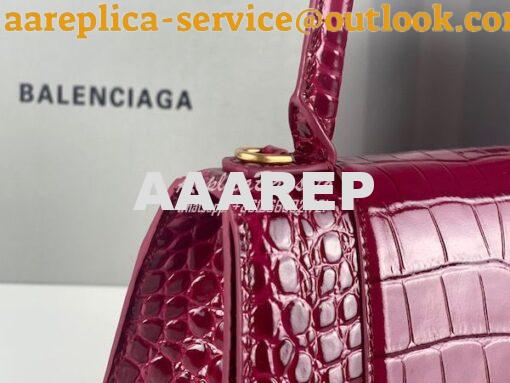 Replica Balenciaga Hourglass Top Handle Bag In Shiny Crocodile Embosse 25