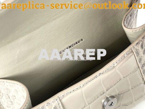 Replica Balenciaga Hourglass Top Handle Bag In Shiny Crocodile Embosse 9