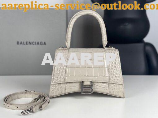 Replica Balenciaga Hourglass Top Handle Bag In Shiny Crocodile Embosse 17