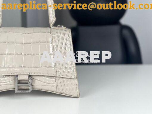 Replica Balenciaga Hourglass Top Handle Bag In Shiny Crocodile Embosse 21