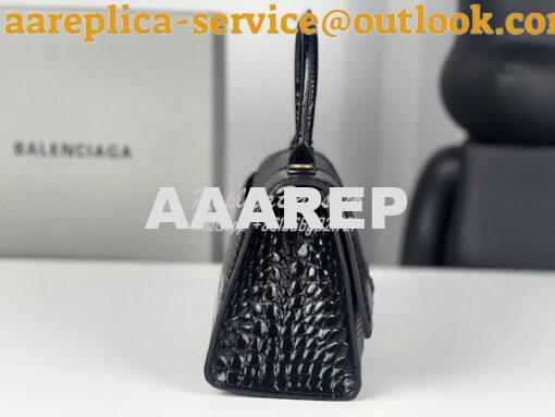 Replica Balenciaga Hourglass XS S Top Handle Handbag In Calfskin Croco 5