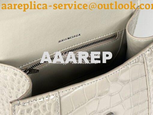 Replica Balenciaga Hourglass Top Handle Bag In Shiny Crocodile Embosse 26