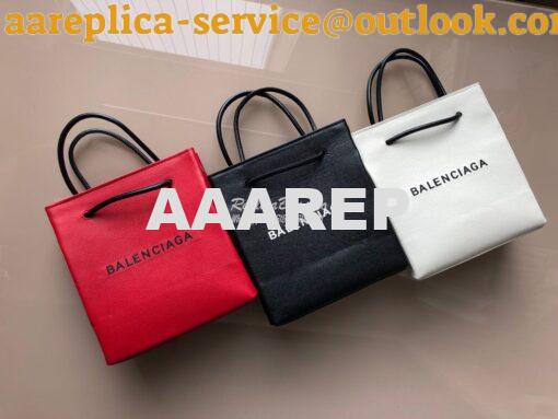 Replica Balenciaga Printed Textured-Leather Shopping Tote XXS White