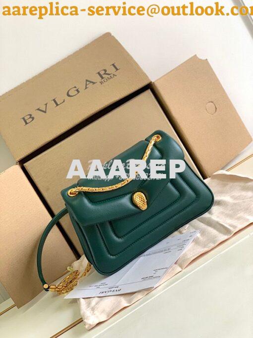 Replica Bvlgari Serpenti Reverse Small Shoulder Bag 292612 Green