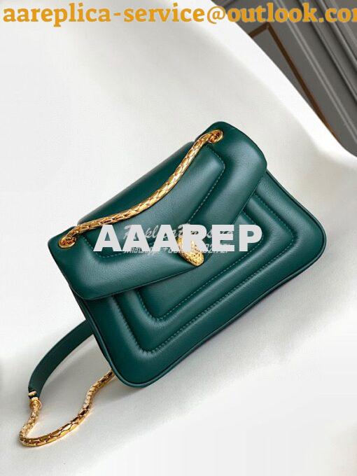 Replica Bvlgari Serpenti Reverse Small Shoulder Bag 292612 Green 2