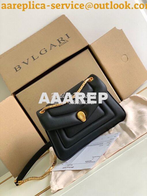 Replica Bvlgari Serpenti Reverse Small Shoulder Bag 292612 Black