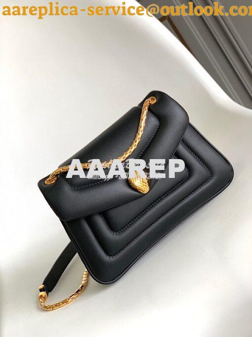 Replica Bvlgari Serpenti Reverse Small Shoulder Bag 292612 Black 2