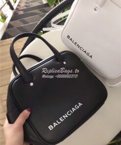 Replica Balenciaga Triangle Square XS bag in black calfskin leather 51 2