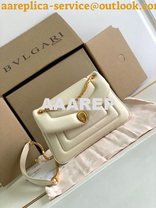 Replica Bvlgari Serpenti Reverse Small Shoulder Bag 292612 Ivory